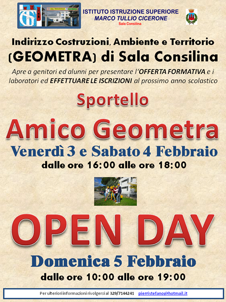 Sala Consilina:oggi e domani lo Sportello “Amico Geometra” all’Istituto Tecnico per Geometri