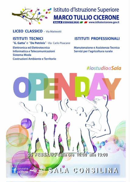 Sala Consilina: il 5 febbraio Open Day all’Istituto d’Istruzione Superiore “Cicerone”