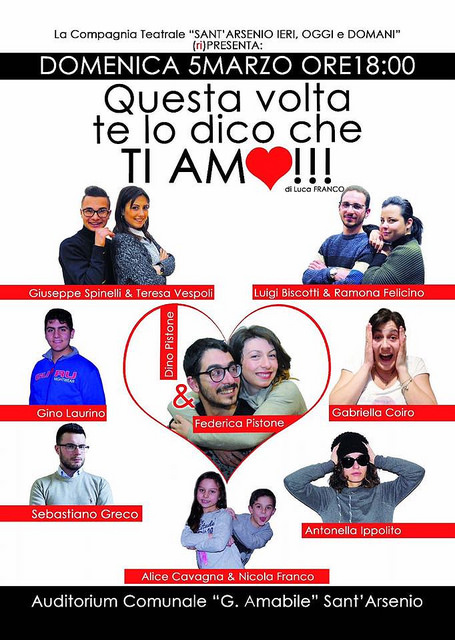 Sant’Arsenio: il 5 marzo “Questa volta te lo dico che ti amo” con ospite Andrea Di Maria