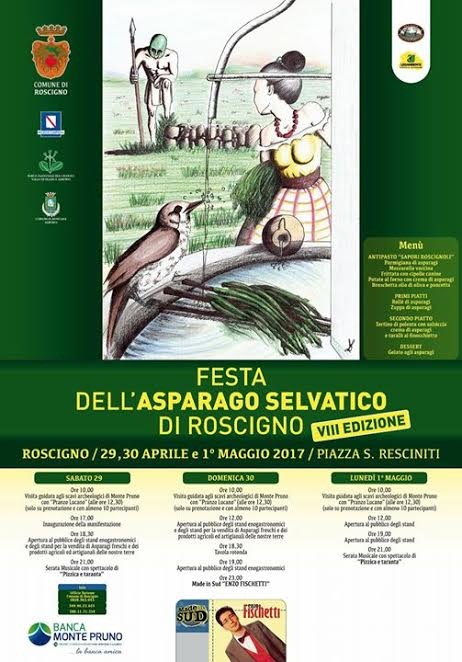 Roscigno: dal 29 aprile al 1° maggio XIII edizione della festa dell’asparago selvatico