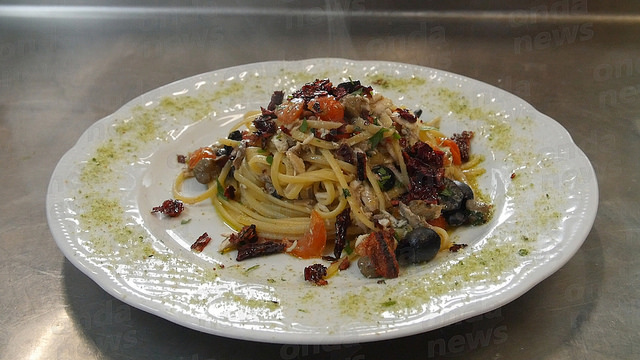 All’Hotel Villa Torre Antica linguine di Gragnano alla cilentana