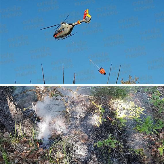 Sala Consilina: incendio in località Mezzaniello. Interviene l’elicottero dei Vigili del Fuoco