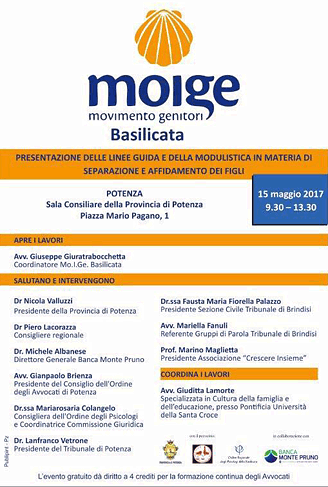 Potenza: il 15 maggio giornata seminariale del Movimento Italiano Genitori e Banca Monte Pruno