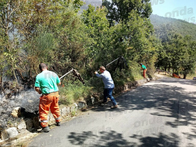 Incendio a Sanza. In fumo vasto campo agricolo in località Ferriera