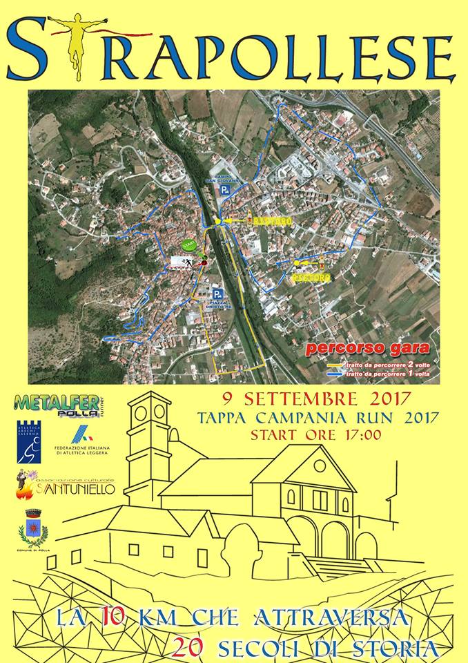Polla: il 9 settembre l’XI edizione della Strapollese, organizzata da Metalfer