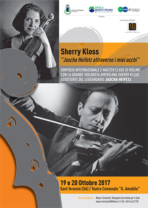 Sant’Arsenio:il 19 e 20 ottobre Simposio Internazionale e MasterClass di violino con Sherry Kloss