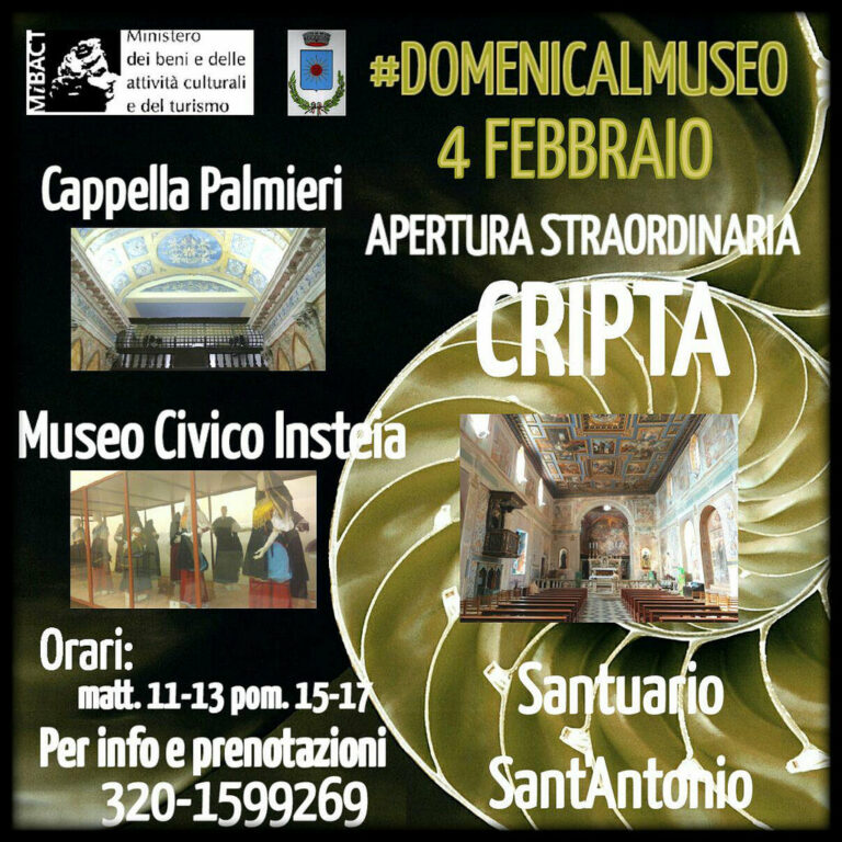 “Domenica al Museo” a Polla. Il 4 febbraio visite gratuite nei principali siti culturali cittadini
