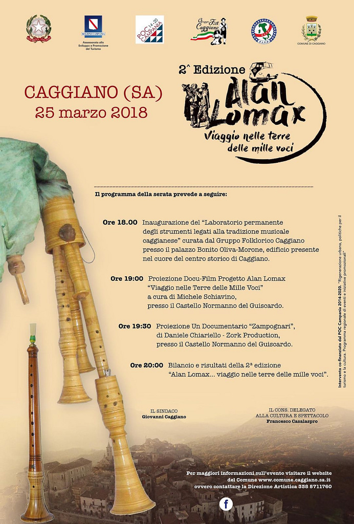Caggiano: domani l’evento conclusivo del progetto “Alan Lomax–Viaggio nelle terre delle mille voci”