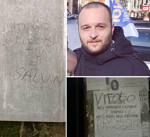Minacce Giuseppe vitolo evidenza
