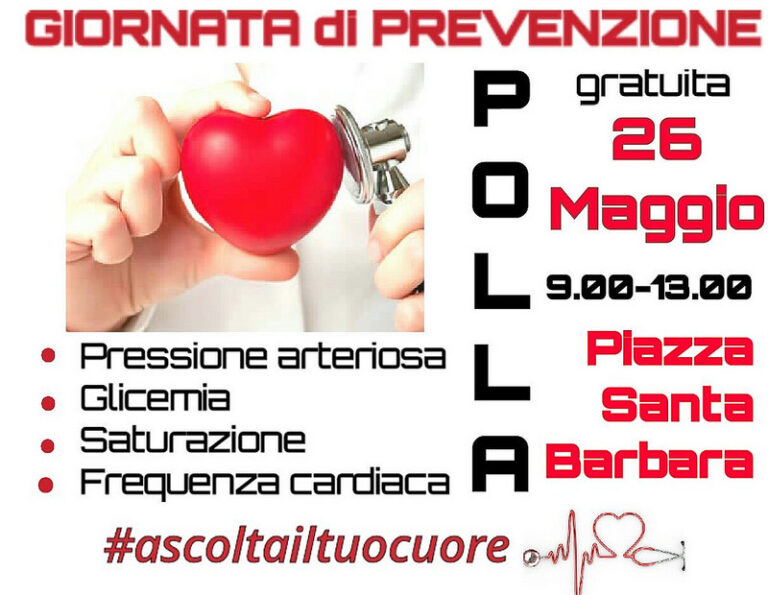 Domani a Polla “Giornata di Prevenzione” a cura dell’ospedale “Luigi Curto” e della Croce Rossa