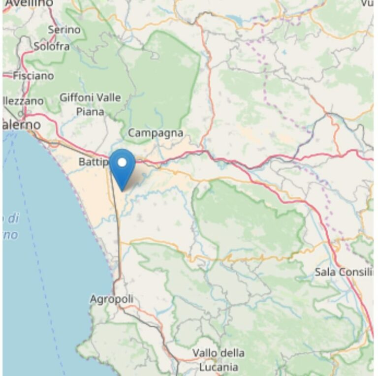 Scossa di terremoto a Battipaglia. Magnitudo 3.1