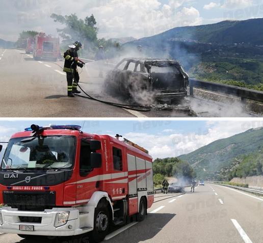 incendio auto sicignano evidenza