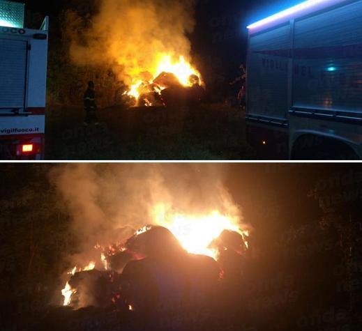 incendio rotoballe padula arenabianca evidenza