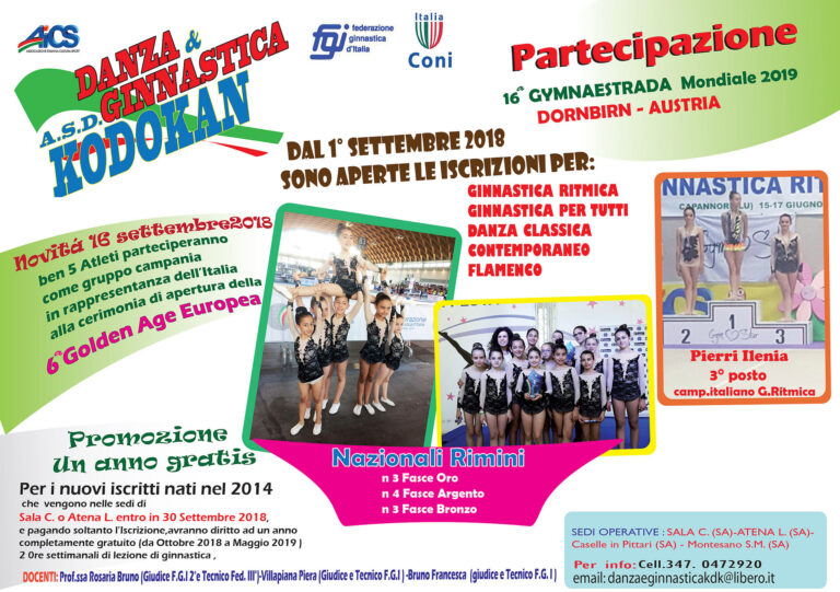 Ripartono con tante novità le attività dell’A.S.D. Danza e Ginnastica Kodokan