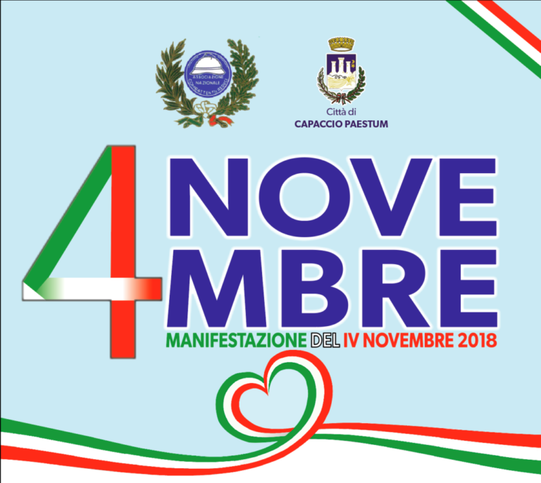 Domani la città di Capaccio Paestum celebra la giornata dell’Unità Nazionale e delle Forze Armate