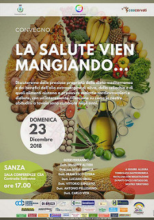 Sanza: domani l’incontro “La salute vien mangiando” su alimentazione e prevenzione