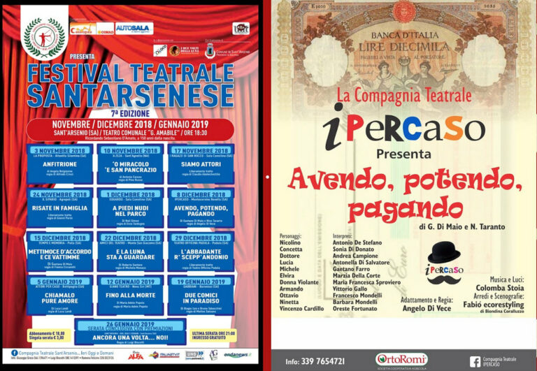 La Compagnia “Ipercaso” in scena domani sul palco del “Festival Teatrale Santarsenese”
