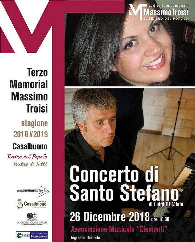 Domani a Casalbuono il “Concerto di Santo Stefano” del Maestro Luigi Di Miele