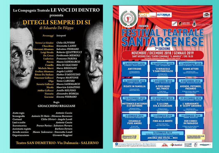 Domani al Festival Teatrale Santarsenese la Compagnia “Le voci di dentro” con “Ditegli sempre di sì”