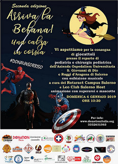 Arriva la Befana all’ospedale di Salerno. Domani iniziativa di solidarietà per i ricoverati in Pediatria