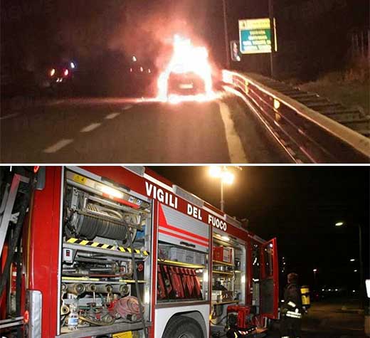 auto incendiata campagna evidenza