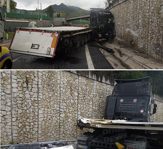 incidente a2 camion fratte evidenza
