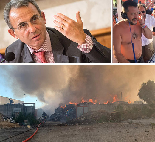 incendio rifiuti battipaglia salvini costa evidenza