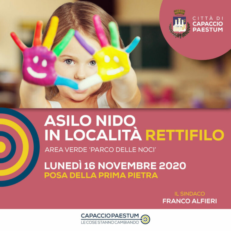 Al via lavori per la realizzazione di un asilo nido a Capaccio Paestum. Domani la posa della prima pietra