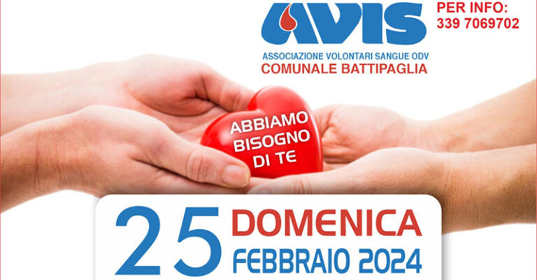 AVIS BATTIPAGLIA DONAZIONE SANGUE