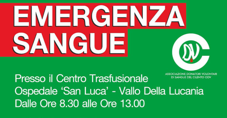 donatori cilento raccolta 13 aprile FB